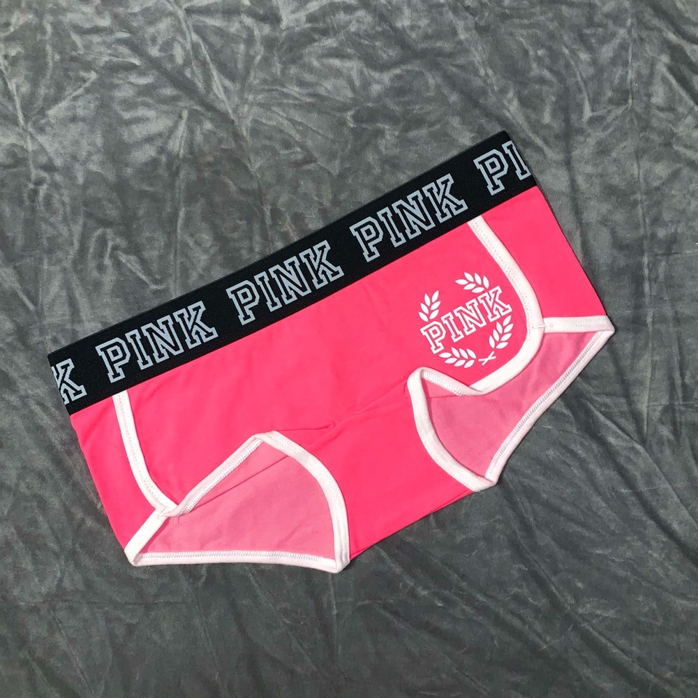 NWT Victoria’s Secret PINK Rare Logo Boyshort Shortie Panties Hot Pink XS